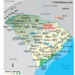 South Carolina Maps & Facts   World Atlas | Map Of South Carolina Usa With Cities