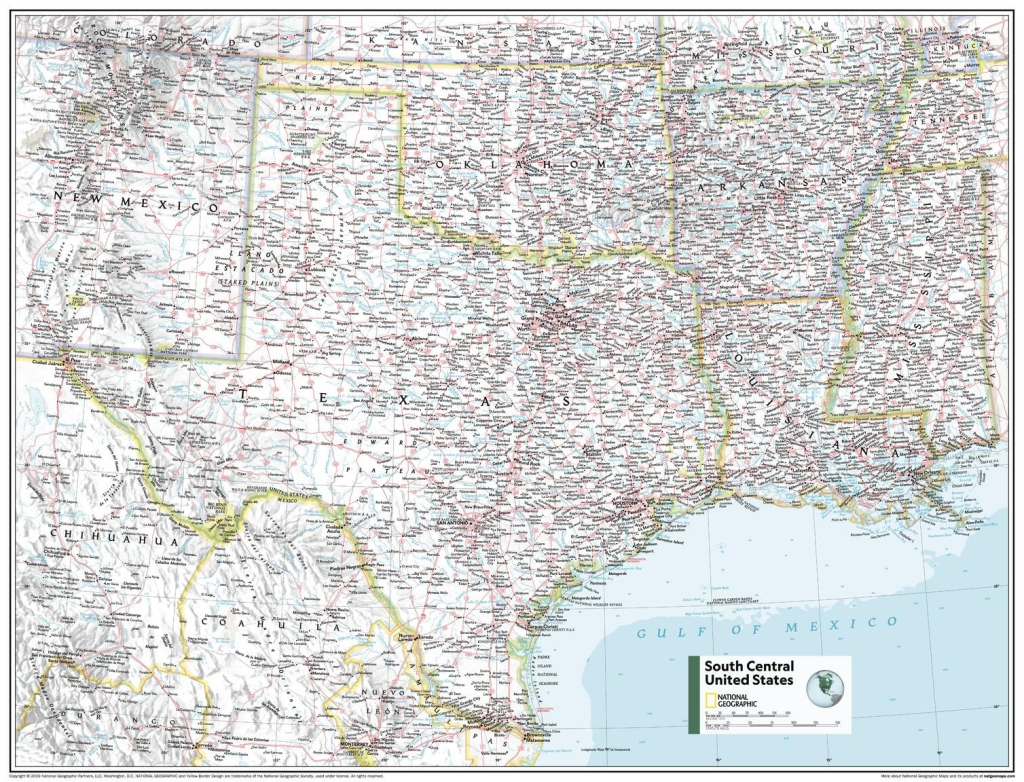 South Central U.s. - Atlas Of The World, 11Th Edition Map | Stanfords | Road Map of South Central USA