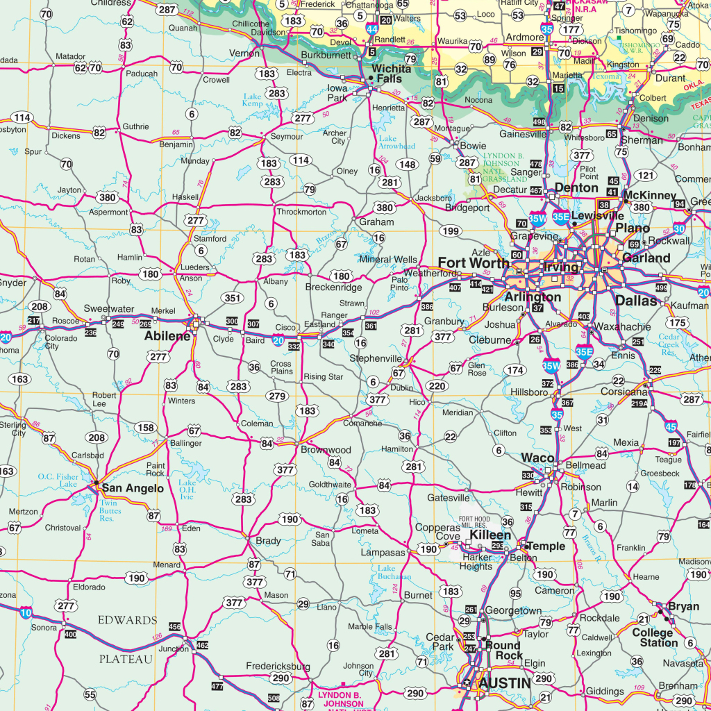 South Central United States Regional Wall Mapkappa - The Map Shop | Map of South Central USA