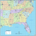 Southeast United States Regional Wall Mapmapshop – The Map Shop | Map of Southeast USA with Cities