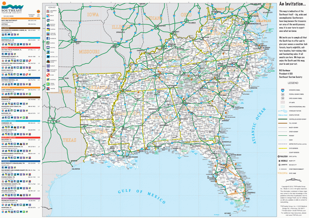 Southeast Usa Road Map | Map Of Southeast Usa Road Map