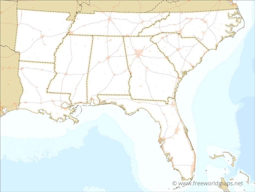 Southeastern Us Political Map -Freeworldmaps | Blank Map of Southeastern USA