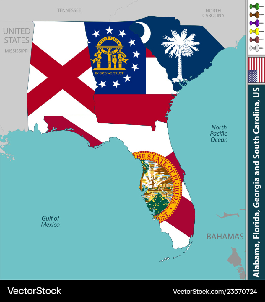 Southern Us States - Alabama, Florida, Georgia &amp;amp; S | Map of Florida and Georgia USA