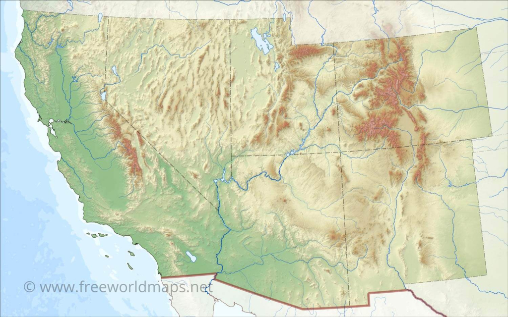 Southwestern Us Physical Map | Topographic Map Of Southwest Usa