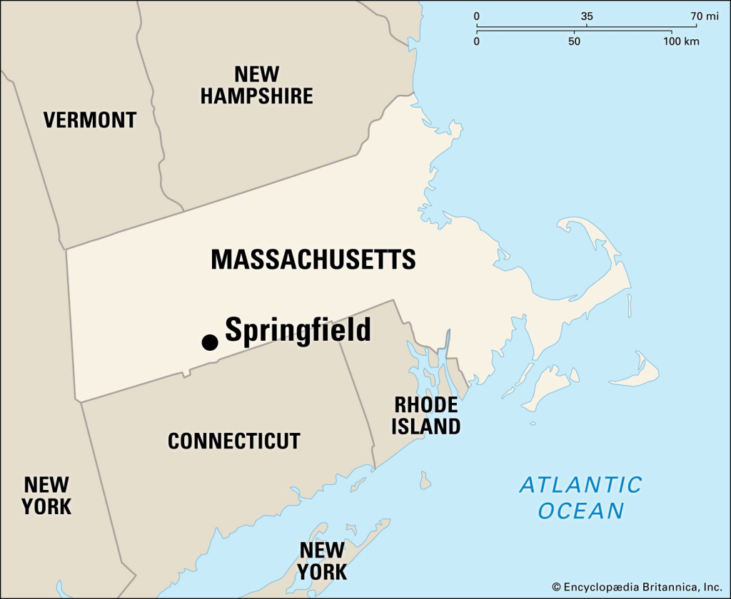 Springfield | Massachusetts, Map, Population, &amp;amp; History | Britannica | Map Of Springfield Massachusetts Usa