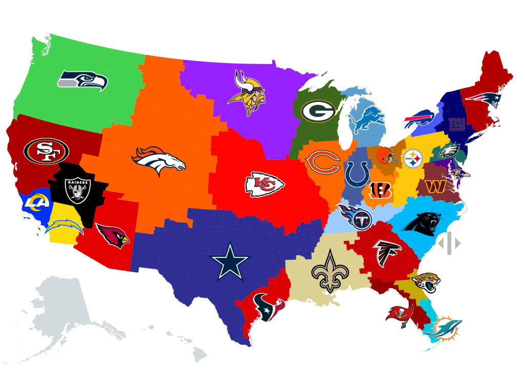 States All Nfl Teams On Map Map Of Nfl Teamsstate | Map of Nfl Teams in USA