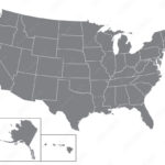 Stock Vektorgrafik „Blank Map Usa. United States Of America | Black Map Of The USA
