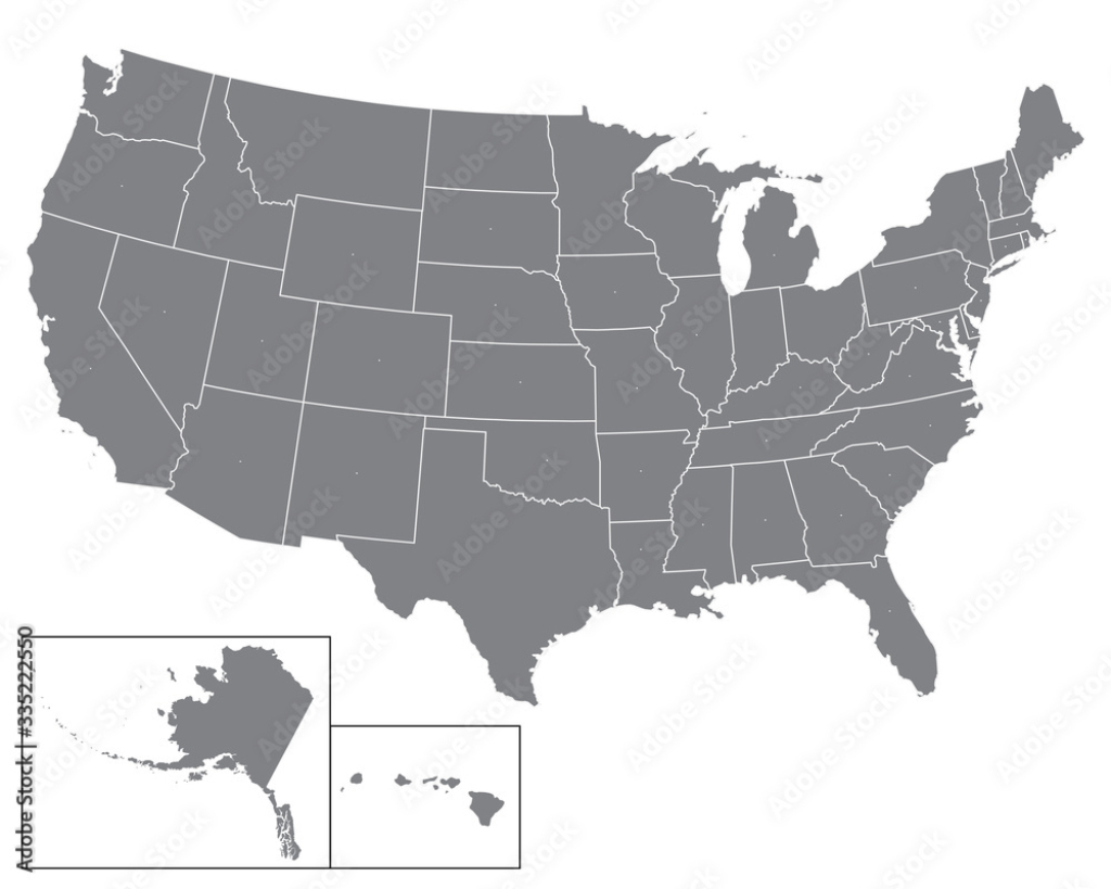 Stock-Vektorgrafik „Blank Map Usa. United States Of America | Black Map of the USA