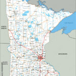 Stock Vektorgrafik „High Detailed Minnesota Road Map With Labeling | Road Map Of Minnesota Usa