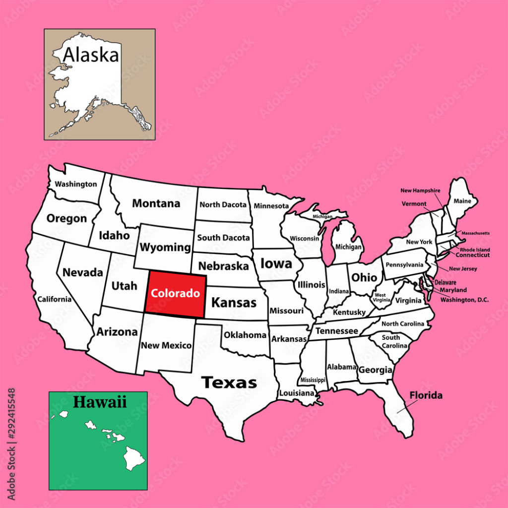 Stock-Vektorgrafik „Map Colorado U.s. State Location Map.vector | State Map of Colorado USA