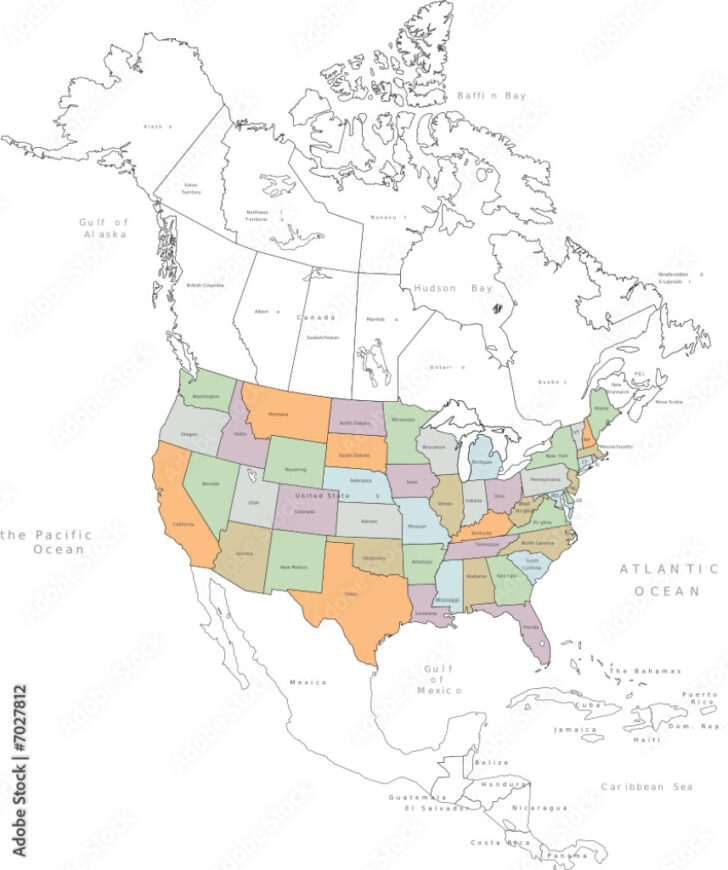 Map of Northern States of USA