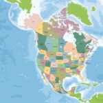 Stock Vektorgrafik „North America Map With Usa, Canada And Mexico | Map Of Usa Canada And Mexico
