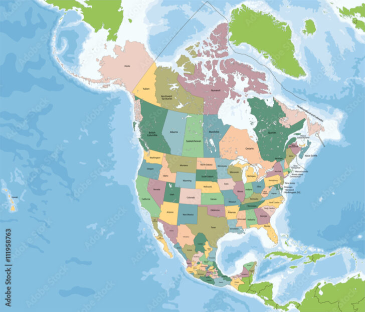 Map of USA Canada and Mexico Map of USA Canada and Mexico
