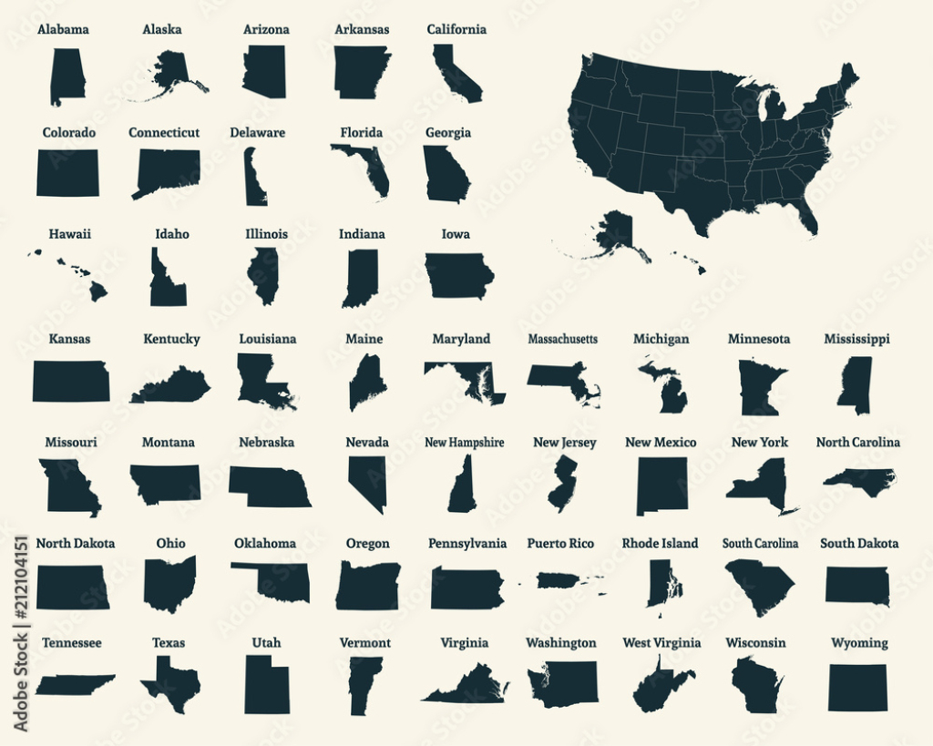 Stock-Vektorgrafik „Outline Map Of The United States Of America | Map Outline Of The Usa