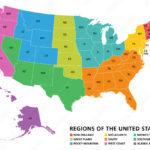 Stock Vektorgrafik „Regions Of The United States Of America | Map Of Mid West USA