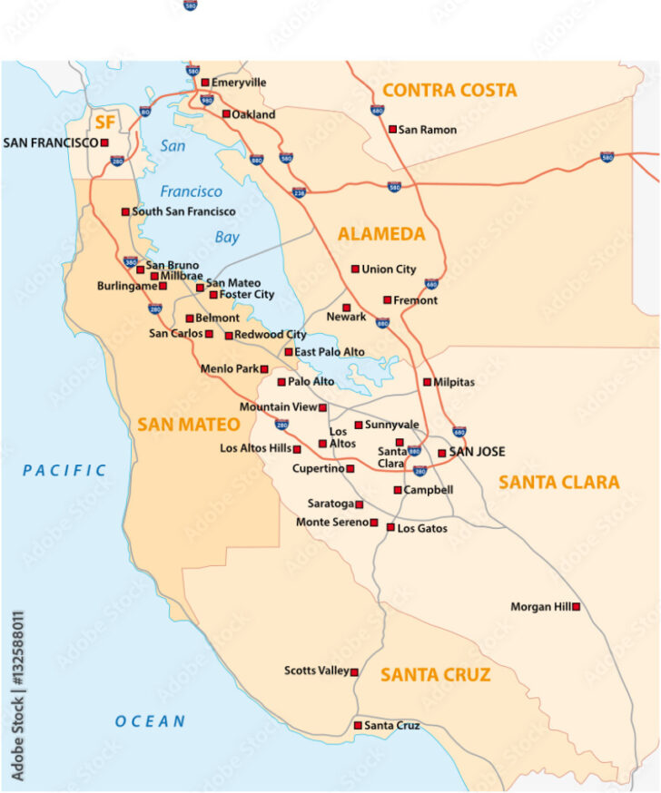 Silicon Valley on Map of USA