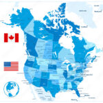 Stock Vektorgrafik „Usa And Canada Large Detailed Political Map In | Political Map Of USA And Canada