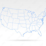 Stock Vektorgrafik „Usa Blue Outline Simple Map“ | Adobe Stock | Simple Map Of The USA