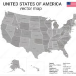 Stock Vektorgrafik „Usa Map With State Borders And Capitals | Map Of Usa State Borders