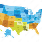 Stock Vektorgrafik „Usa States Map With Names Of Cities“ | Adobe Stock | Map Of Usa States With Names And Cities