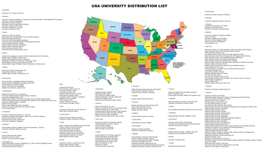 Study In Usa | Map of USA with Universities