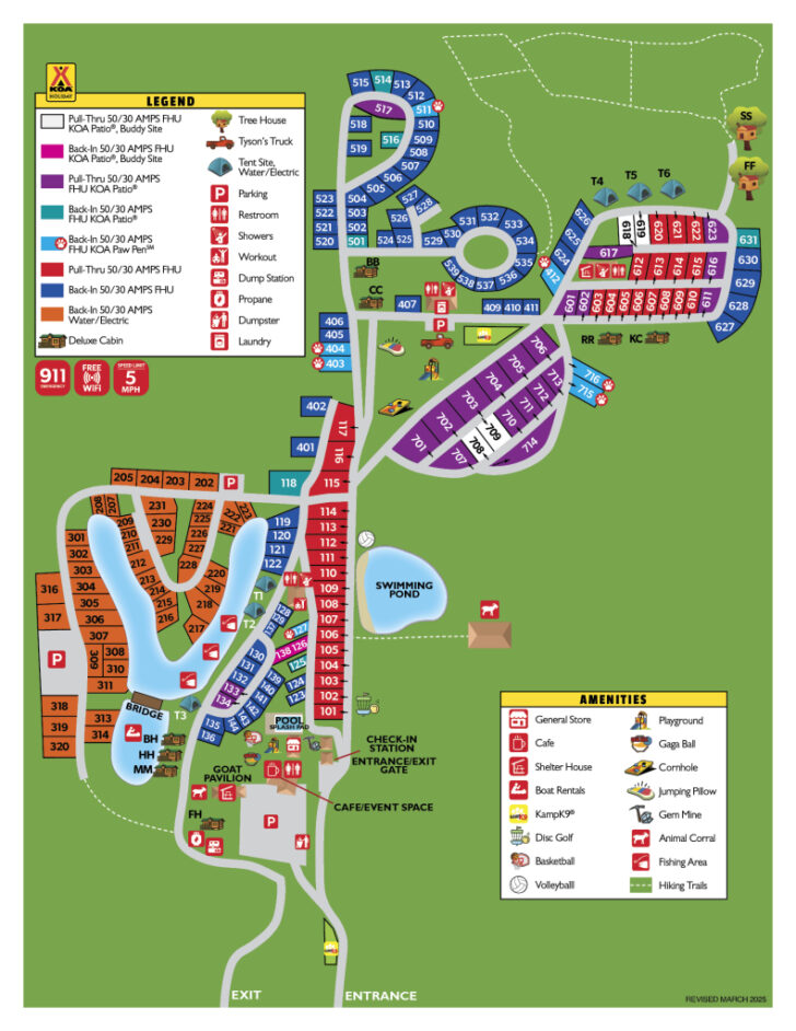 Map of Koa Campgrounds in USA