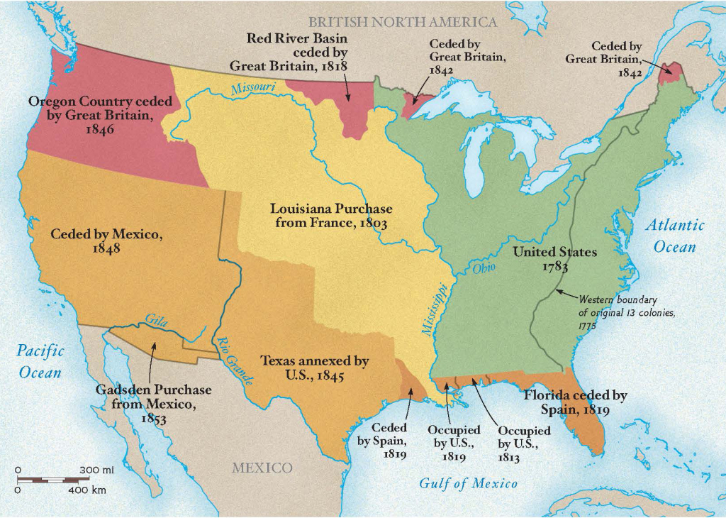 Territorial Gainsthe U.s. | Expansion Of Usa Map Printable