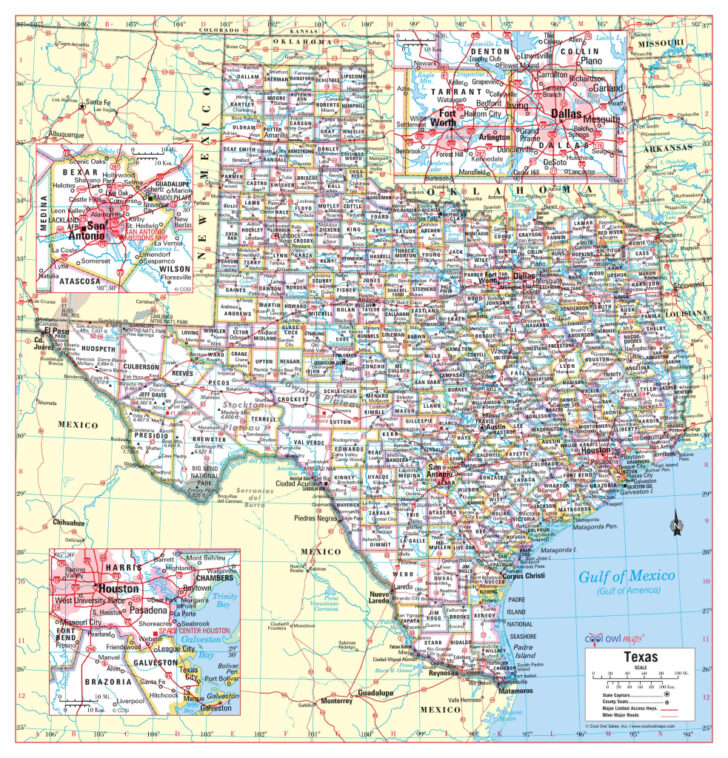 Detailed Map of Texas USA