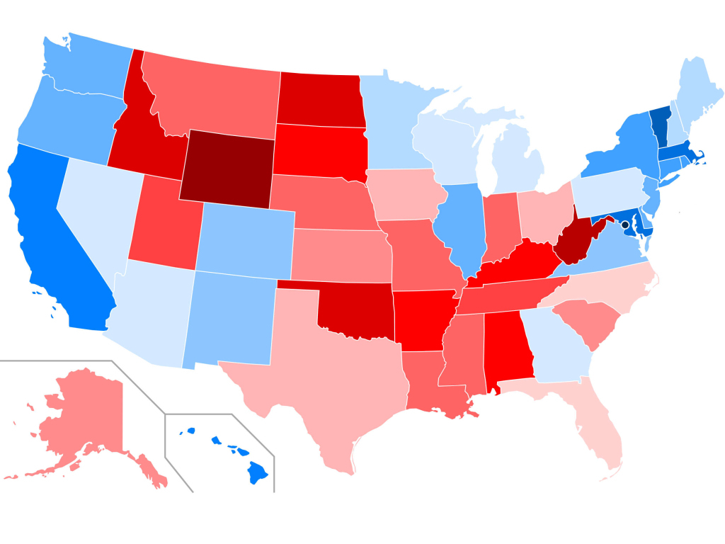 The 2024 Presidential Race: A New Turning Point? | Political Map Of Usa Red And Blue States 2024