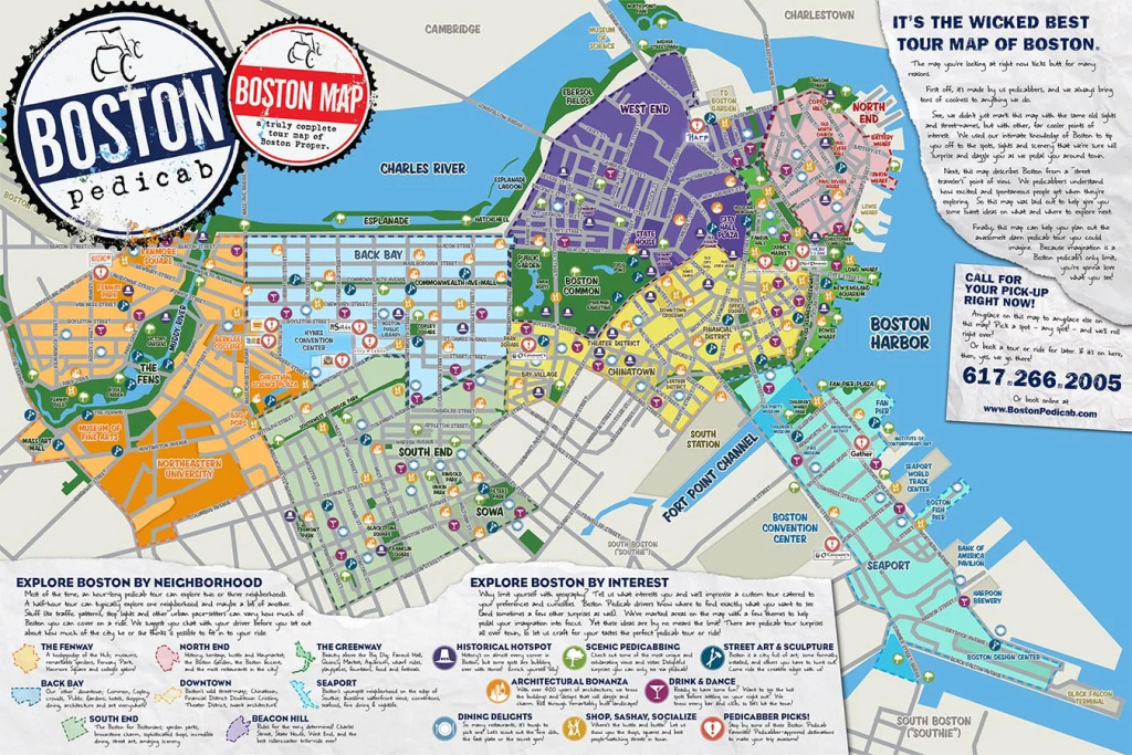 The Absolute Best Tour Map Of Boston. Period. — Boston Pedicab | Street Map Of Boston Usa