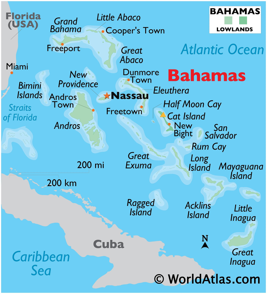 The Bahamas Maps &amp;amp; Facts - World Atlas | Map Of Usa And Bahamas