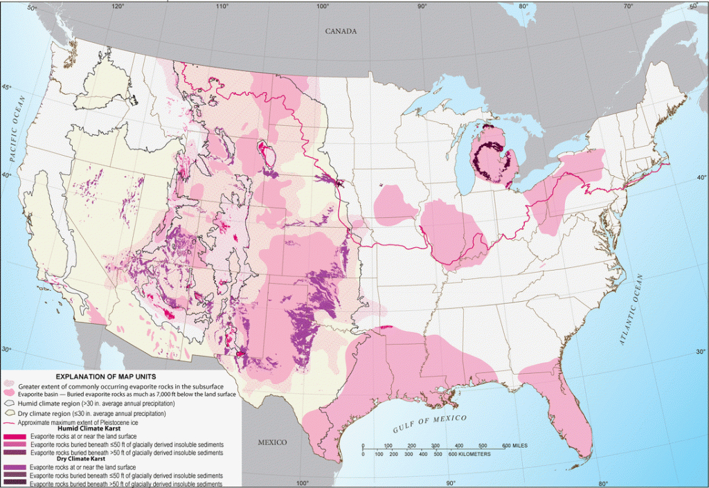 The Current Status Of Mapping Karst Areas And Availability Of | Map Of Sinkholes In Usa