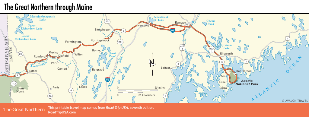 The Great Northern Route Through Bangor, Maine | Road Trip Usa | Map Of Bangor Maine Usa