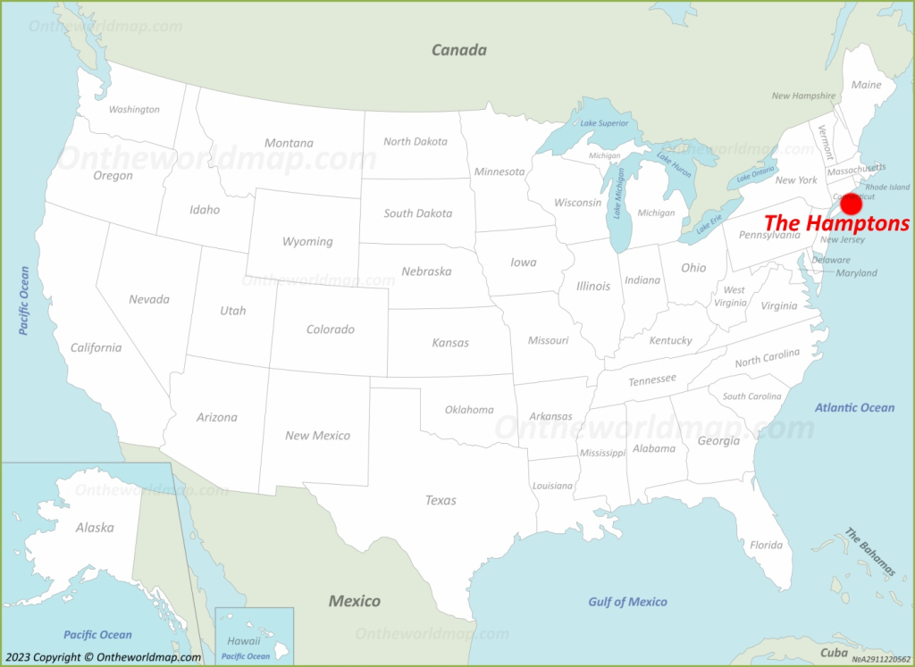 The Hamptons Map | Long Island, New York, Usa | Discover The | Map of the Hamptons USA