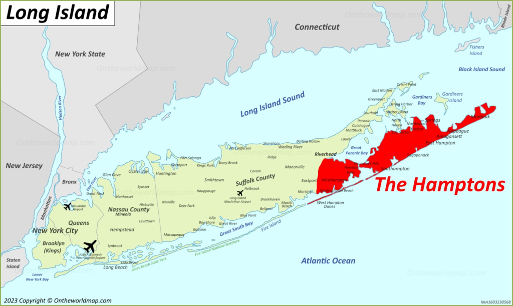 The Hamptons Map | Long Island, New York, Usa | Discover The | Map of the Hamptons USA