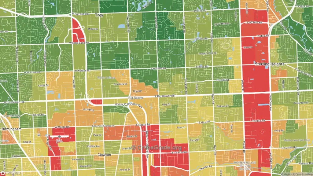 The Safest And Most Dangerous Places In Troy, Mi: Crime Maps And | Map of Troy Michigan USA