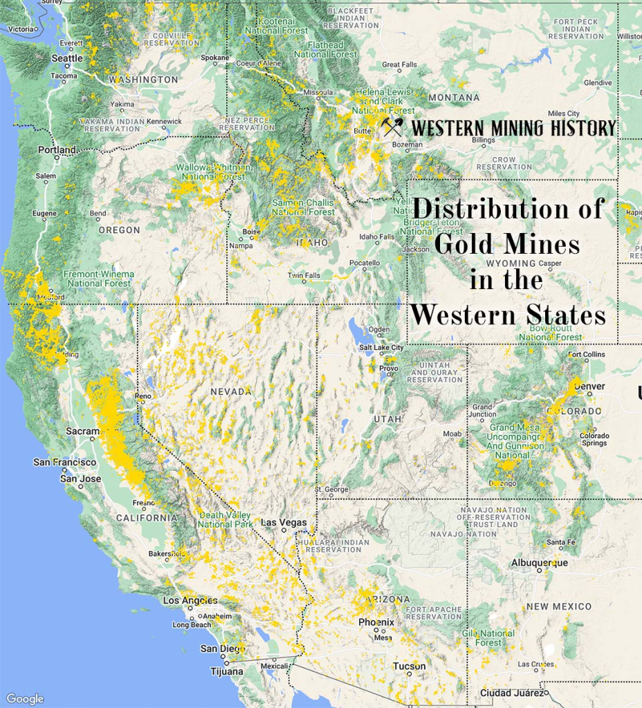 The Top Ten Gold Producing States – Western Mining History | Gold Mineral Map Of Usa