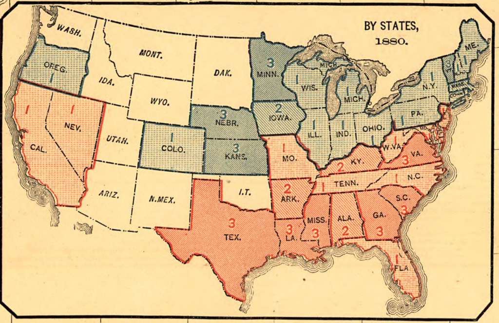 The Twisted History Of Political Mapping- Mapping The Nation Blog | Map of USA in 1883