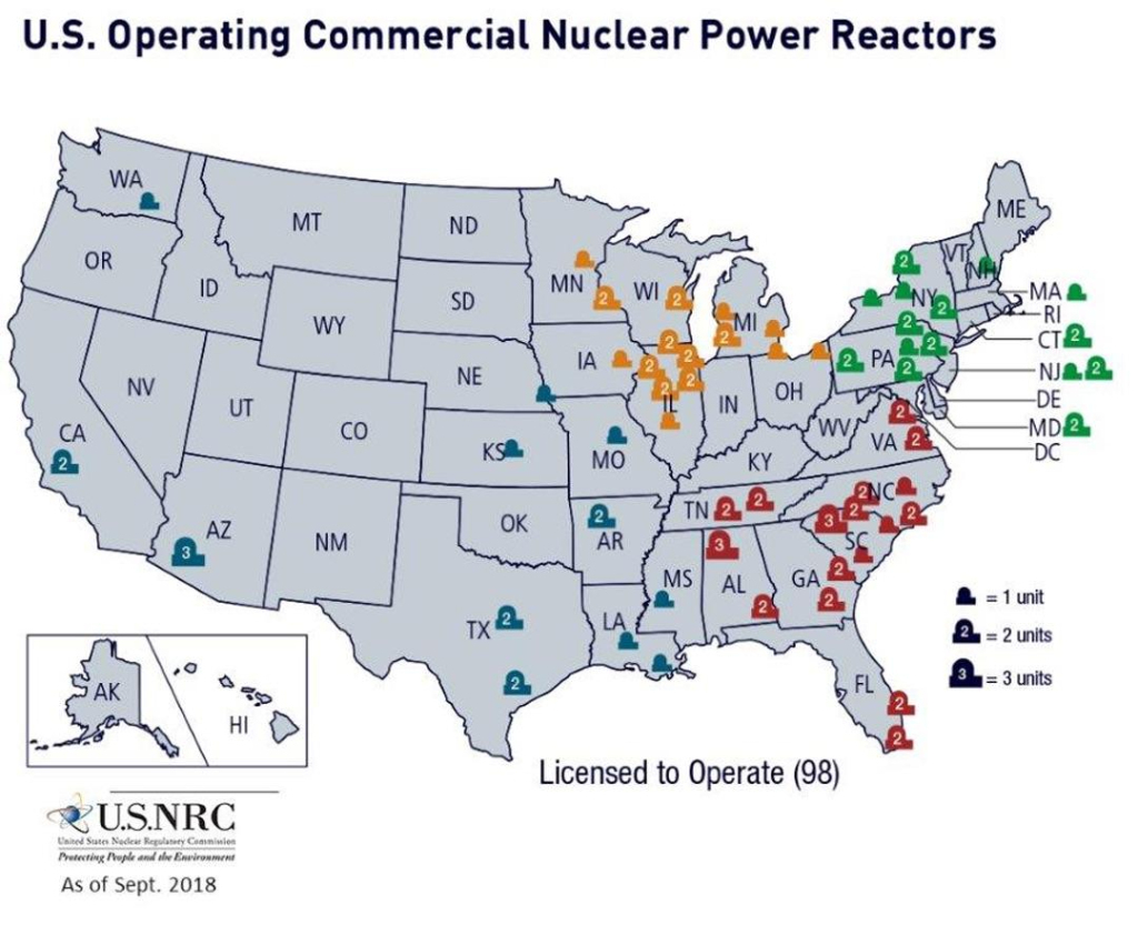 The U.s. Has Nearly 100 Nuclear Power Reactors. Fun Fact: Illinois | Map Of Nuclear Plants In Usa