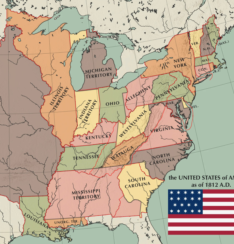 The United States, 1812 (Battle Cry Of Freedom) : R/Imaginarymaps | Map Of Usa In 1812