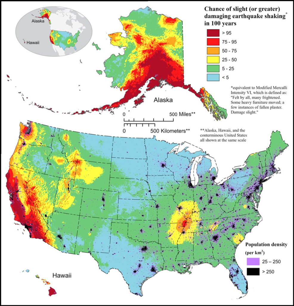 The United States Has An Updated Map Of Earthquake Hazards - Eos | Map of Fault Lines in USA