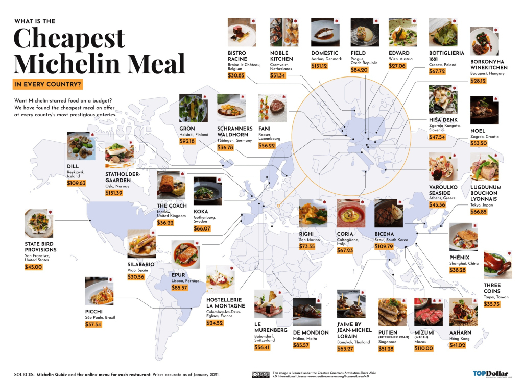 This Map Takes You To The Cheapest Michelin-Starred Restaurants | Map of Michelin Star Restaurants USA