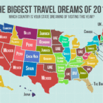 Top Desired Travel Destination For Each U.s. State (2012   2017 | Map Of Usa Vacation Spots