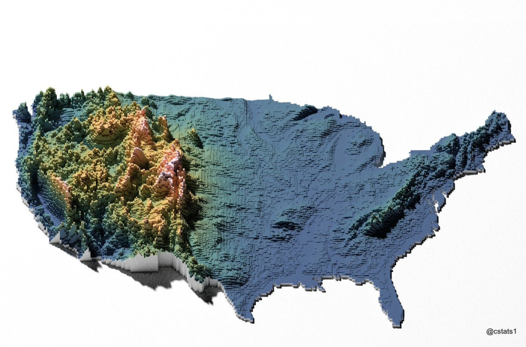 Topographic Map Of Mainsland Usa - Useful For Those Of Us Less | Topographic Map Of The Usa