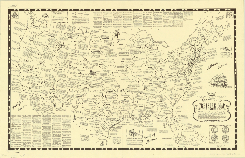 Treasure Map Of The United States - American Geographical Society | Map of Gold in USA