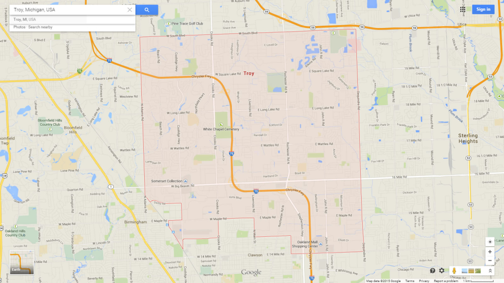 Troy, Michigan Map | Map Of Troy Michigan Usa
