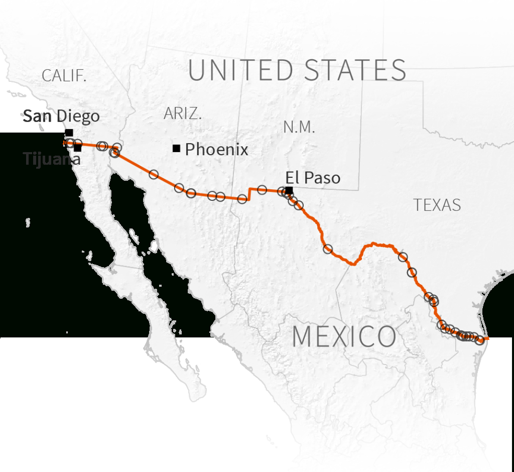 Trump Threatens To Shut U.s.-Mexico Border | Map of USA and Mexico Border