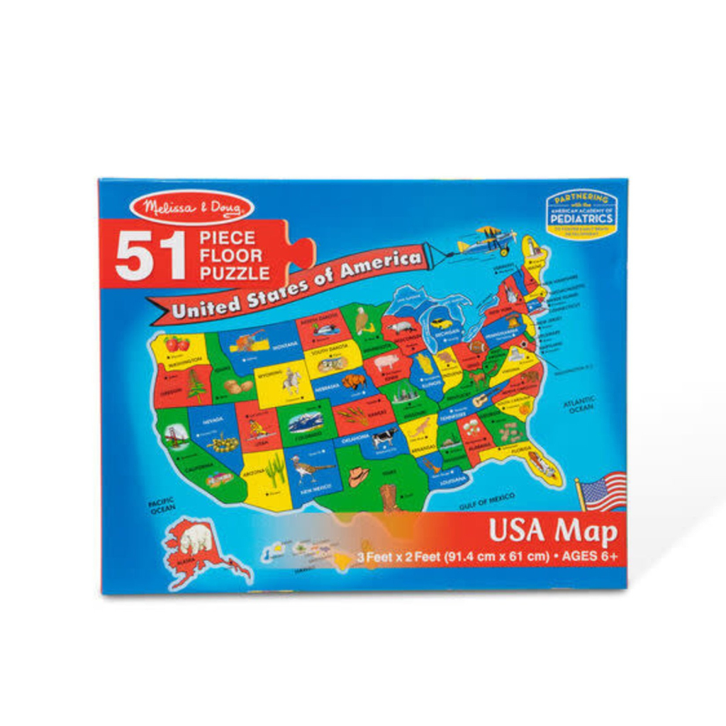 U.s.a. (United States) Map – 51-Piece Giant Floor Jigsaw Puzzle | Map of USA Puzzle Game