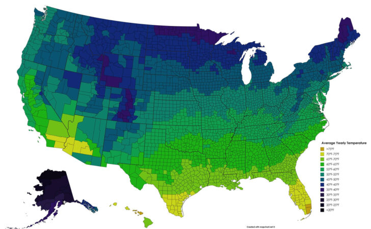 Temperature Map of the USA