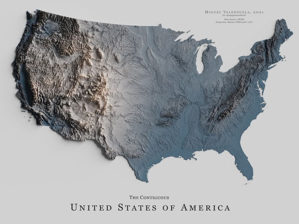 United State Of America&amp;#039;S Mountains Map. : R/Mapporn | Mountain Range Map of USA